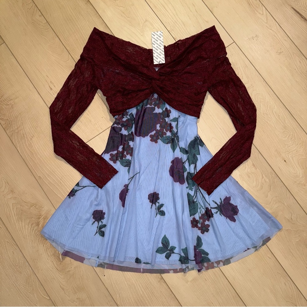 urban outfitters kimchi blue sydney off the shoulder floral mini dress BNWT